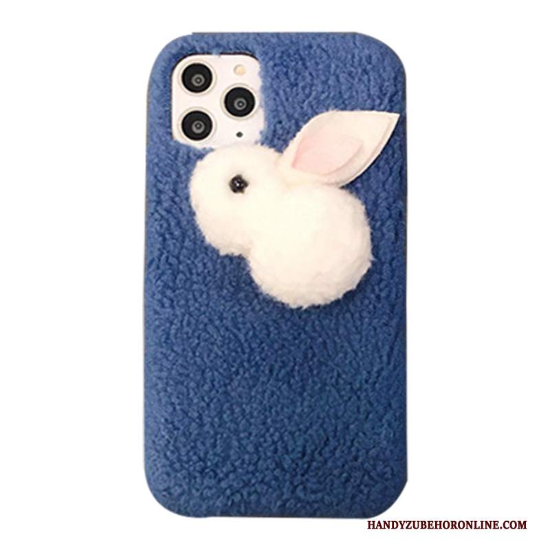 Custodia iPhone 11 Pro Protezione Blu Peluche, Cover iPhone 11 Pro Amanti Morbido