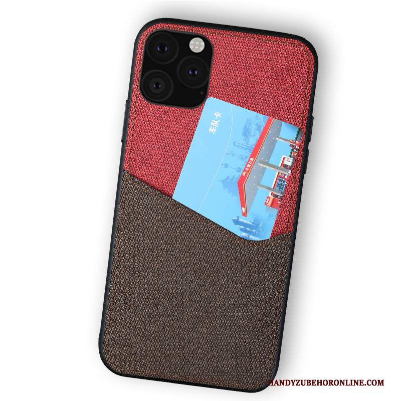 Custodia iPhone 11 Pro Tela Carta, Cover iPhone 11 Pro Telefono Rosso