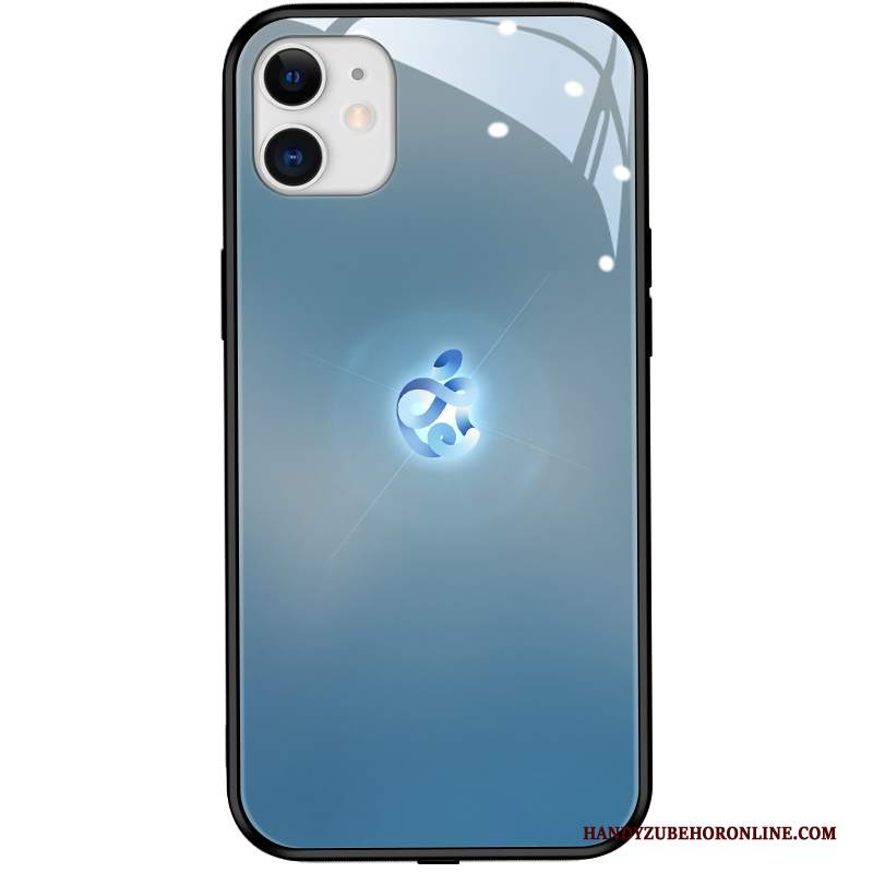 Custodia iPhone 12 Mini Moda Telefono Blu, Cover iPhone 12 Mini Protezione Vetro Marchio Di Tendenza