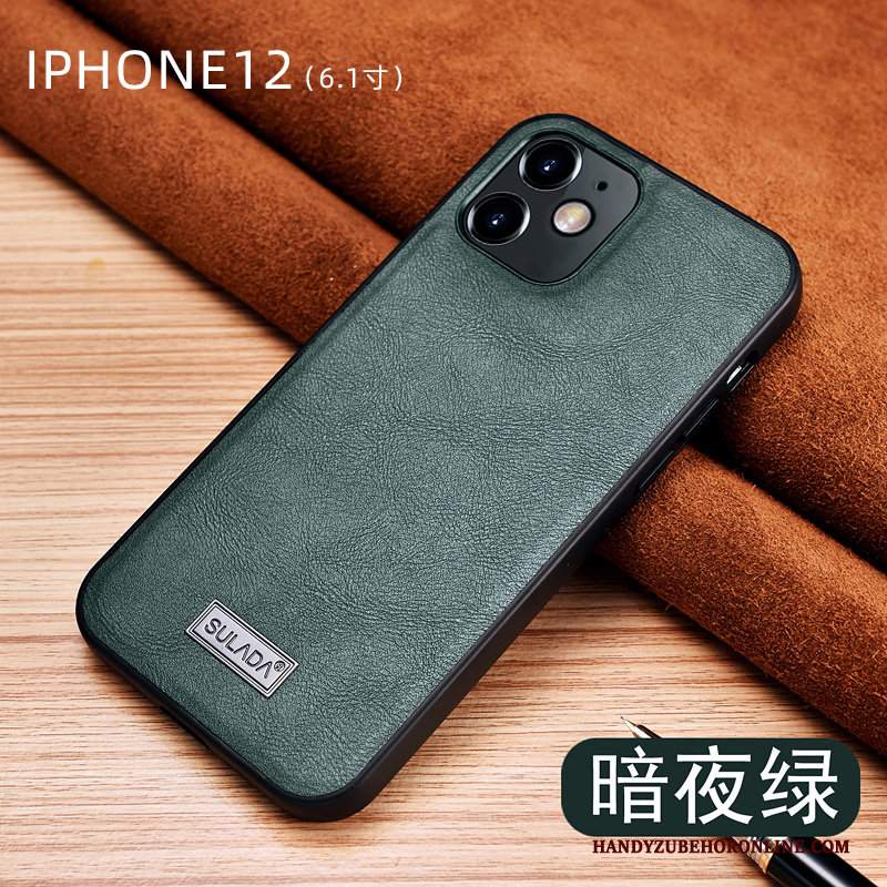 Custodia iPhone 12 Pelle Tutto Incluso High End, Cover iPhone 12 Protezione Modello Anti-caduta