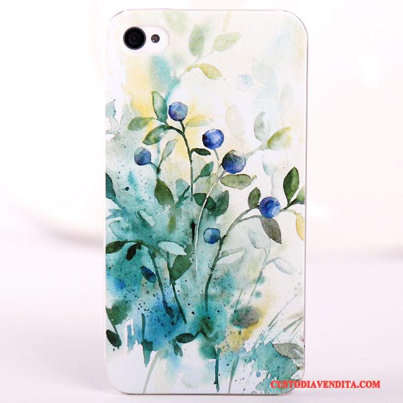 Custodia iPhone 4/4s Colore Blu Difficile, Cover iPhone 4/4s Protezione Macchiatitelefono