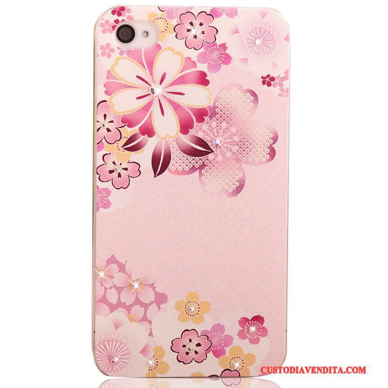 Custodia iPhone 4/4s Colore Difficile Rosa, Cover iPhone 4/4s Protezione Telefono