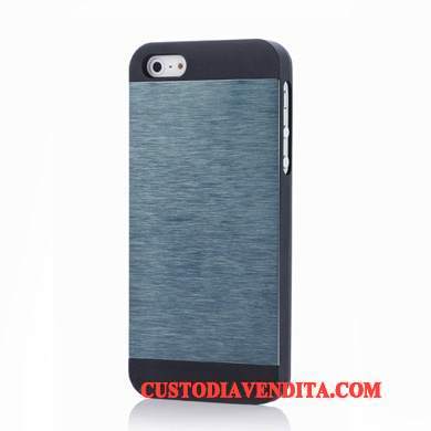 Custodia iPhone 5/5s Blu Scuro Lega, Cover iPhone 5/5s Difficiletelefono