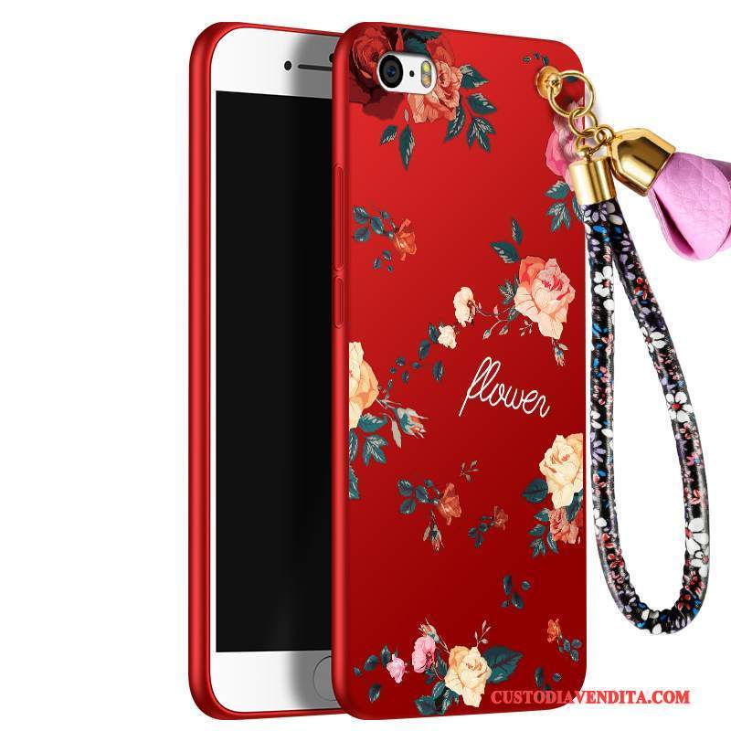 Custodia iPhone 5/5s Cartone Animato Ornamenti Appesi Rosso, Cover iPhone 5/5s Silicone Anti-cadutatelefono