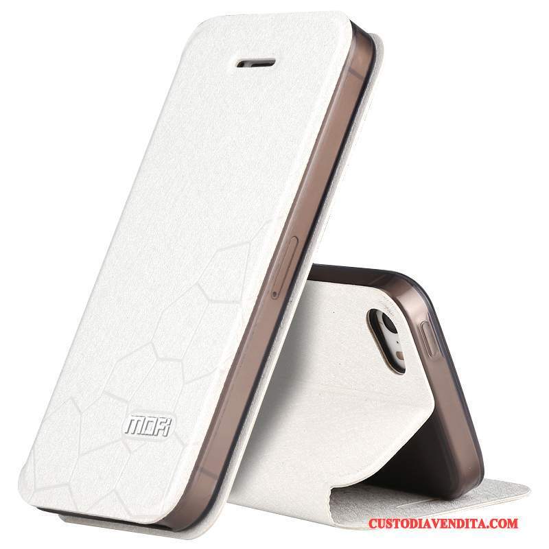 Custodia iPhone 5/5s Pelle Bianco Macchiati, Cover iPhone 5/5s Silicone Telefono Tendenza