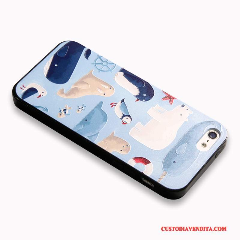 Custodia iPhone 5/5s Protezione Anti-caduta Semplici, Cover iPhone 5/5s Creativo Ornamenti Appesi Blu