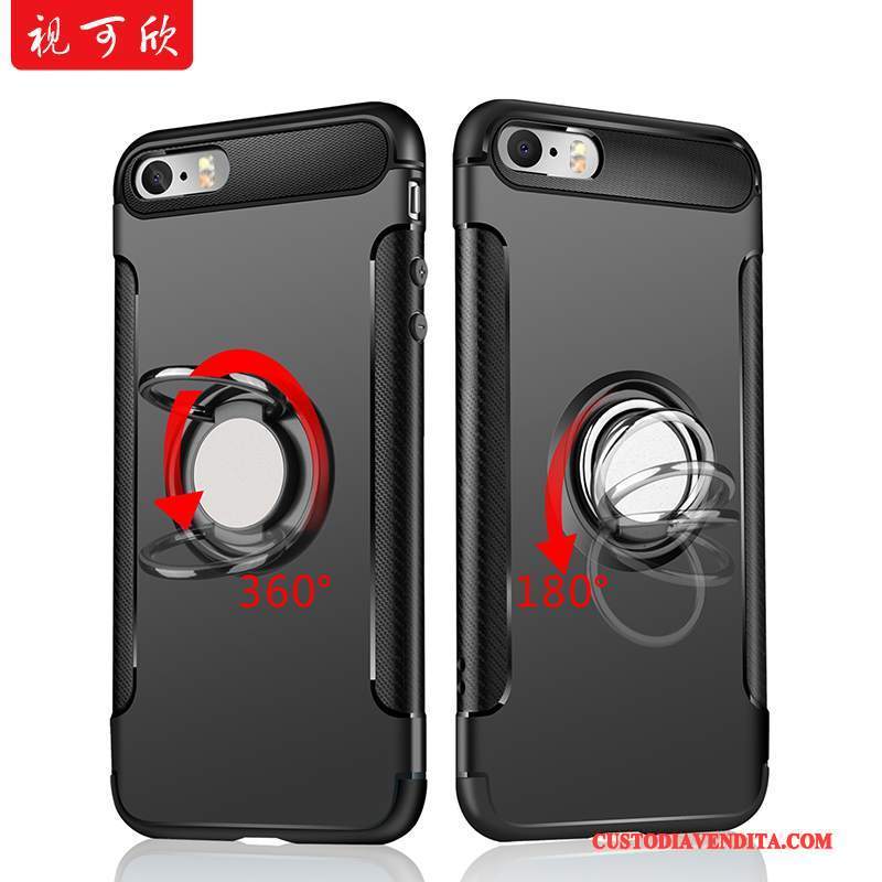 Custodia iPhone 5/5s Silicone Anti-caduta Ring, Cover iPhone 5/5s Creativo Telefono Tendenza