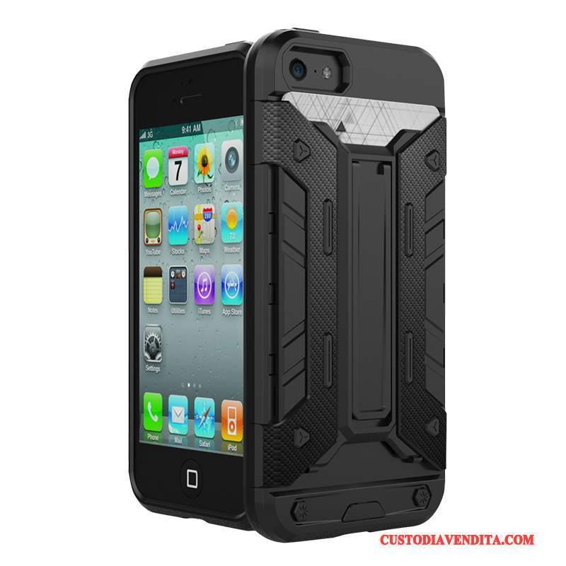 Custodia iPhone 5/5s Silicone Tutto Incluso Tendenza, Cover iPhone 5/5s Protezione Anti-caduta Di Personalità