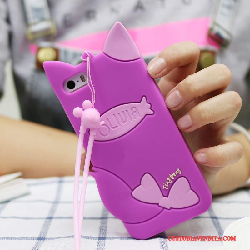 Custodia iPhone 5c Cartone Animato Porpora Grigio, Cover iPhone 5c Creativo Telefono Morbido