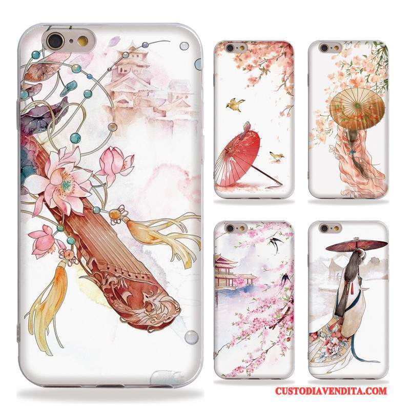 Custodia iPhone 6/6s Colore Vento Arte, Cover iPhone 6/6s Goffratura Morbidotelefono