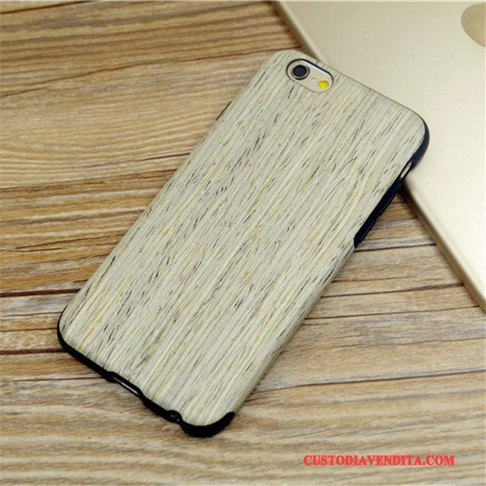 Custodia iPhone 6/6s Legno Massello Bianco Grigio, Cover iPhone 6/6s Protezione Morbidotelefono