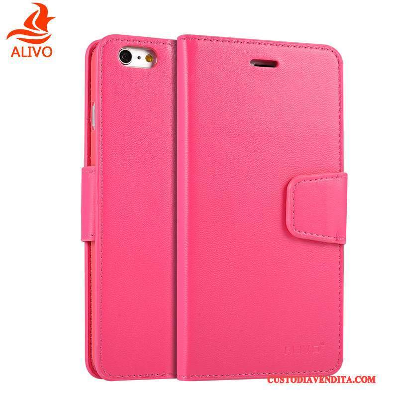 Custodia iPhone 6/6s Pelle Morbido Rosso, Cover iPhone 6/6s Protezione Telefono Anti-caduta