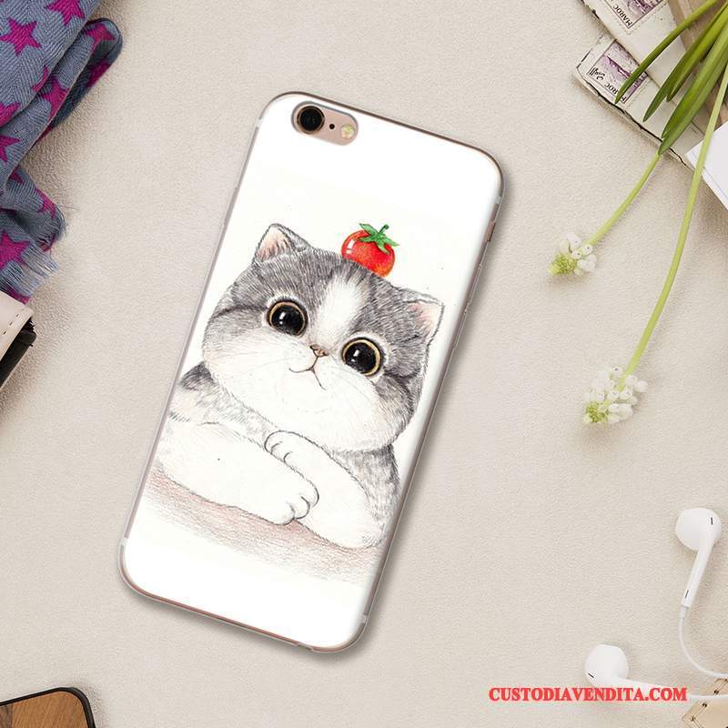 Custodia iPhone 6/6s Plus Cartone Animato Bello Bianco, Cover iPhone 6/6s Plus Silicone Di Personalitàtelefono