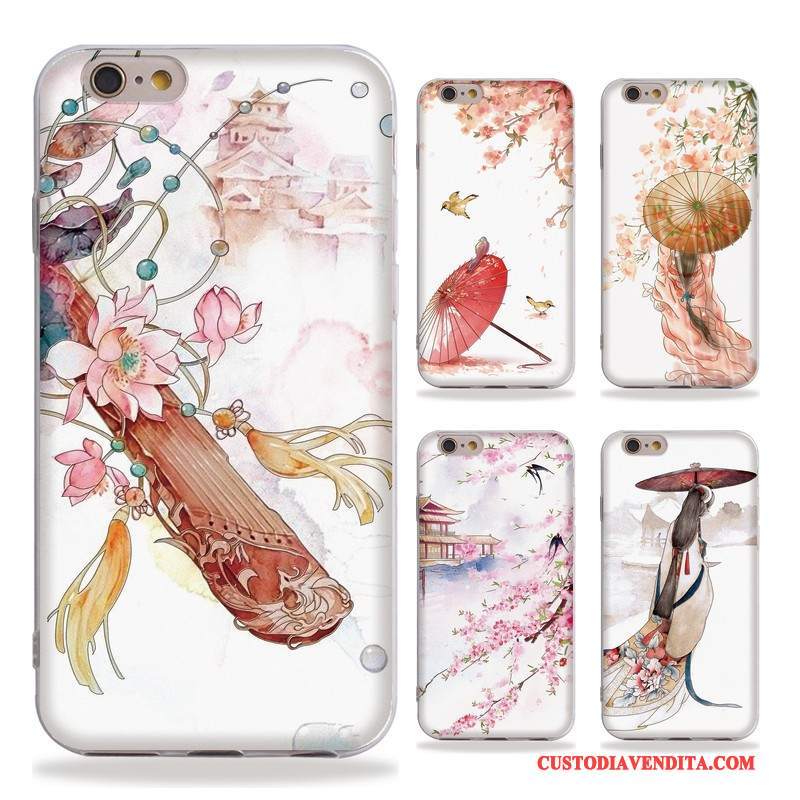 Custodia iPhone 6/6s Plus Colore Ventotelefono, Cover iPhone 6/6s Plus Goffratura Arte Stile Cinese