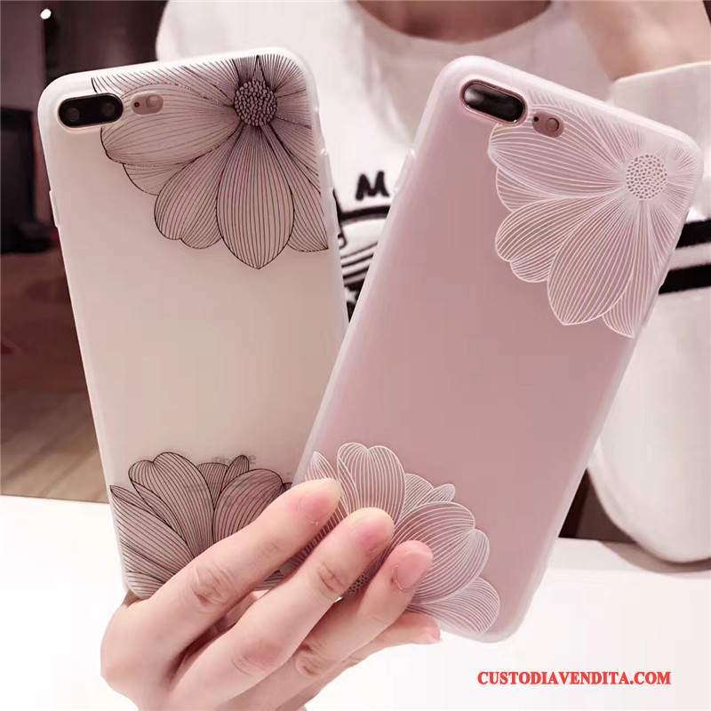 Custodia iPhone 6/6s Plus Creativo Macchiati Rosa, Cover iPhone 6/6s Plus Silicone Morbido Semplici