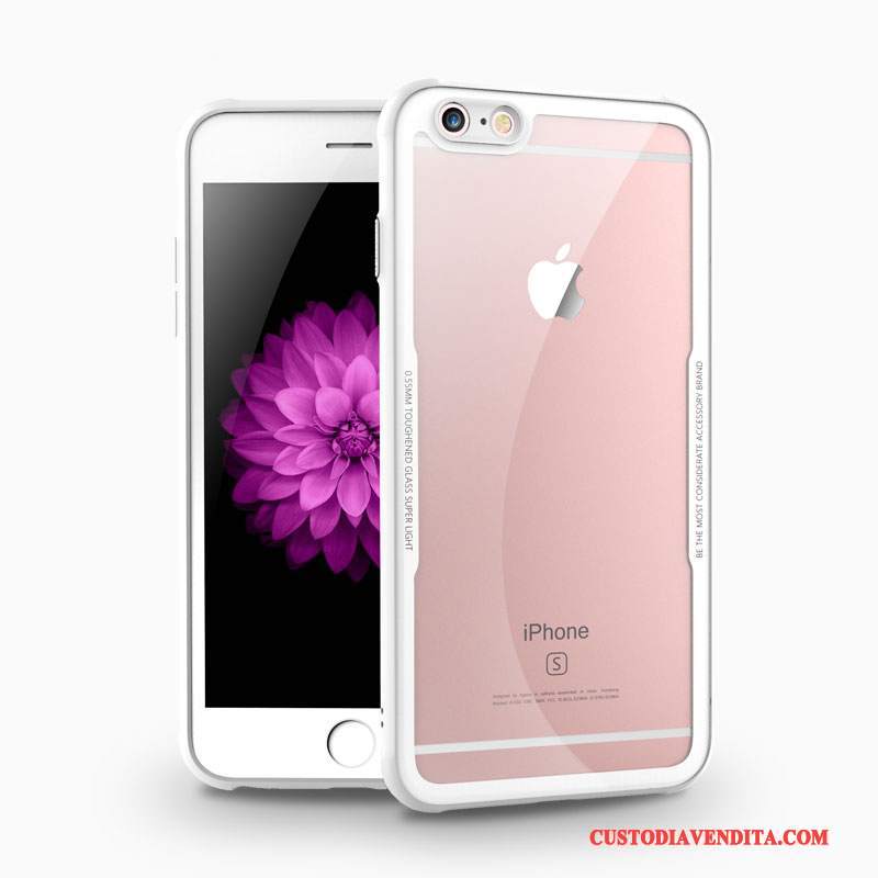 Custodia iPhone 6/6s Plus Protezione Vetro Temperato Anti-caduta, Cover iPhone 6/6s Plus Bianco Trasparente