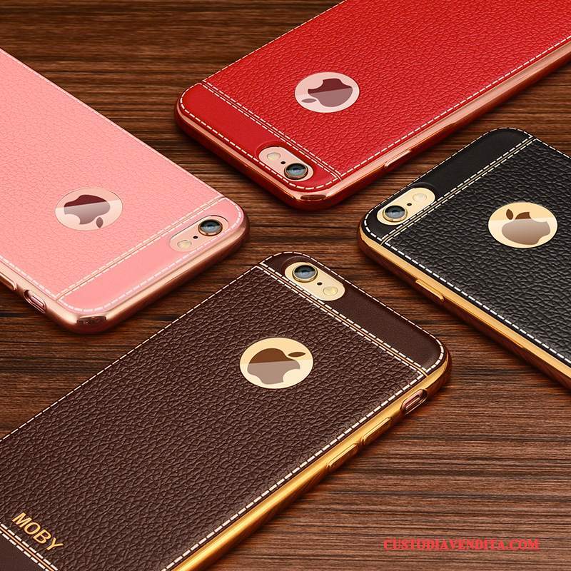 Custodia iPhone 6/6s Plus Silicone Morbido Sottili, Cover iPhone 6/6s Plus Colore Telaio Oro