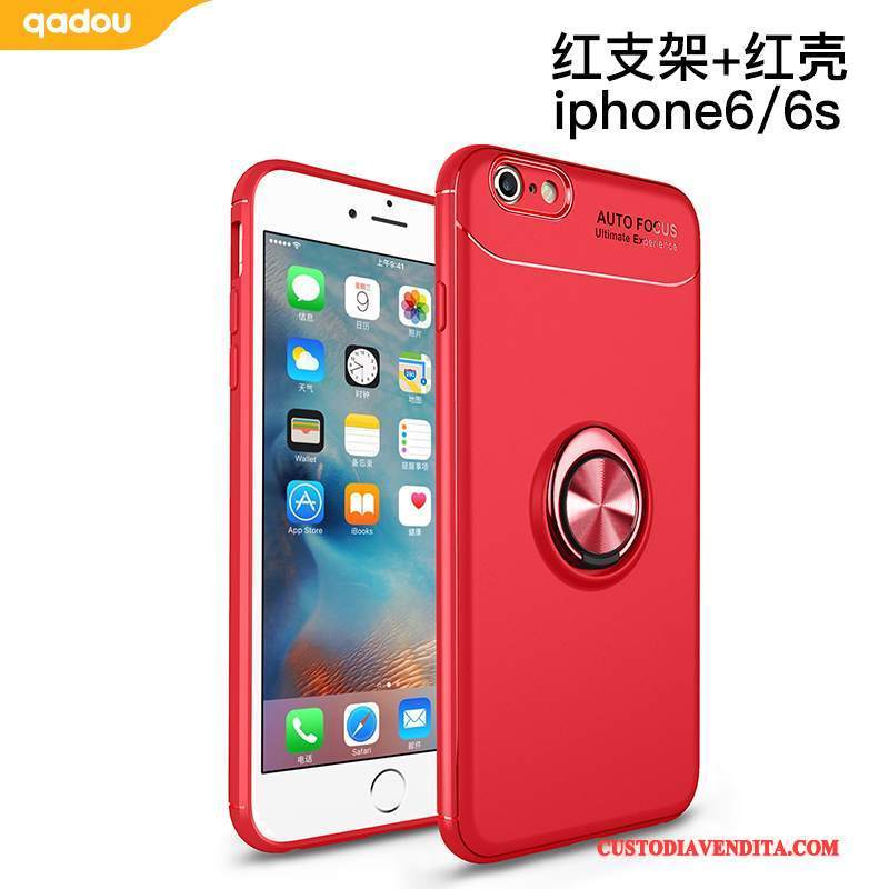 Custodia iPhone 6/6s Protezione Tutto Incluso Rosso, Cover iPhone 6/6s Auto Magnetico