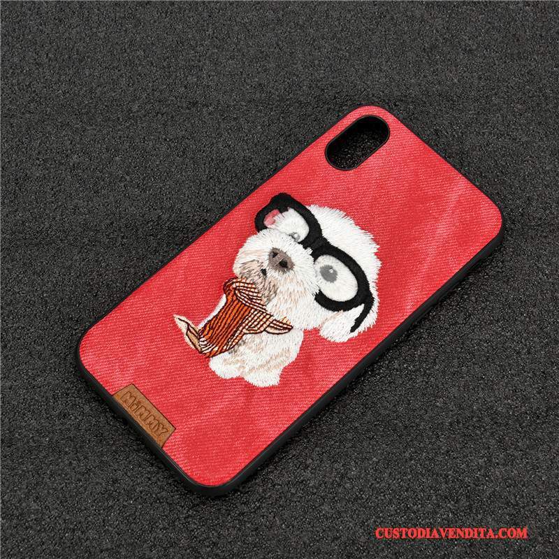 Custodia iPhone 6/6s Silicone Denimtelefono, Cover iPhone 6/6s Cane Rosso