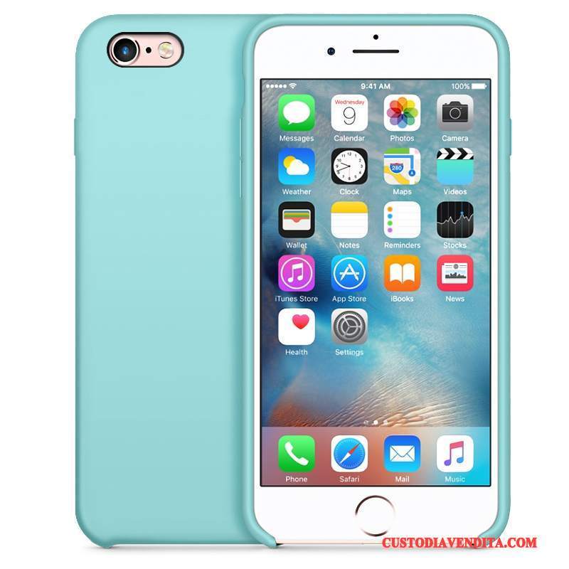 Custodia iPhone 6/6s Silicone Nuovotelefono, Cover iPhone 6/6s Blu Morbido