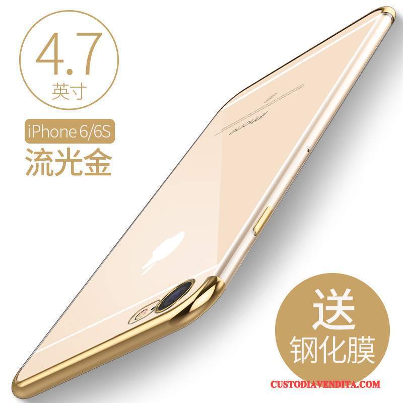 Custodia iPhone 6/6s Silicone Trasparente Nuovo, Cover iPhone 6/6s Telefono Oro