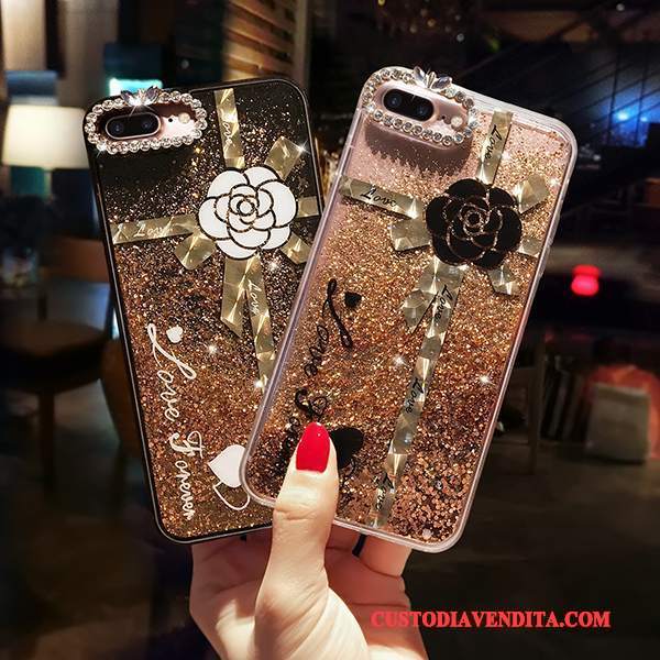 Custodia iPhone 6/6s Strass Telefono Tutto Incluso, Cover iPhone 6/6s Creativo Oro Sabbie Mobili