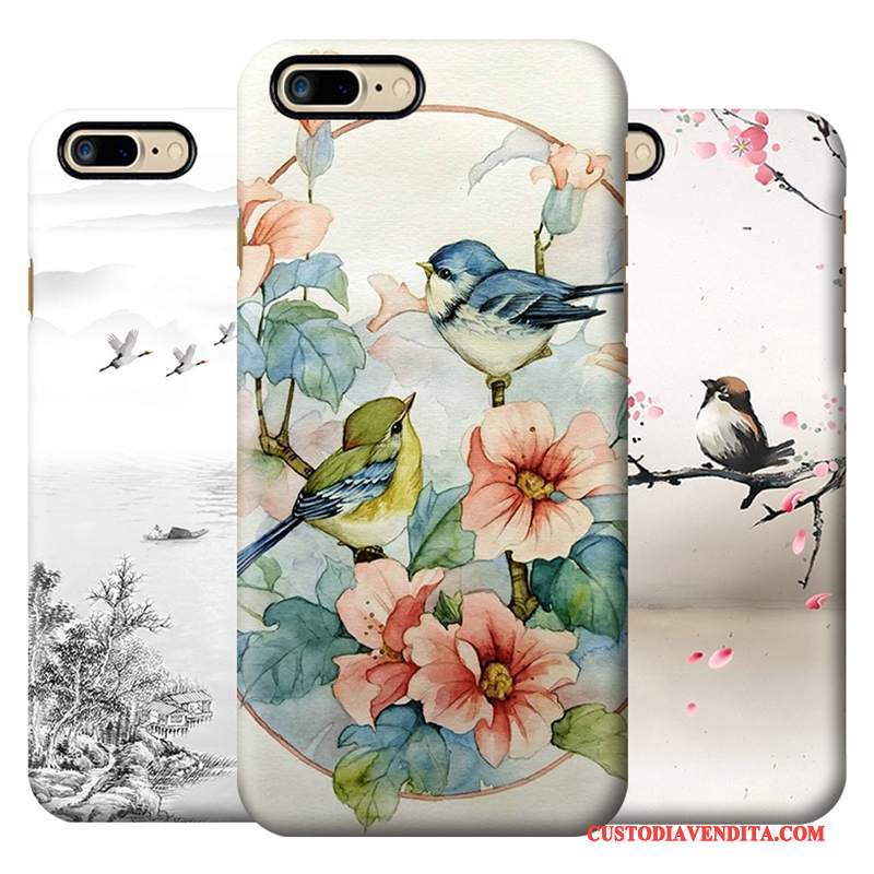 Custodia iPhone 7 Colore Anti-caduta Stile Cinese, Cover iPhone 7 Vintage Macchiati Difficile