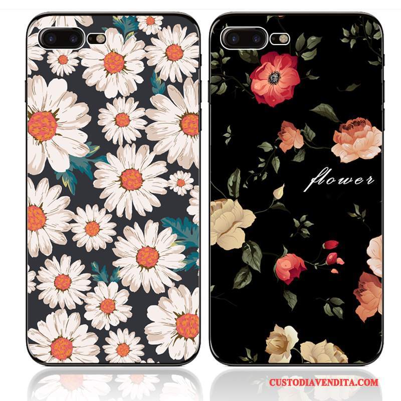 Custodia iPhone 7 Colore Arte Morbido, Cover iPhone 7 Silicone Fiori Ornamenti Appesi