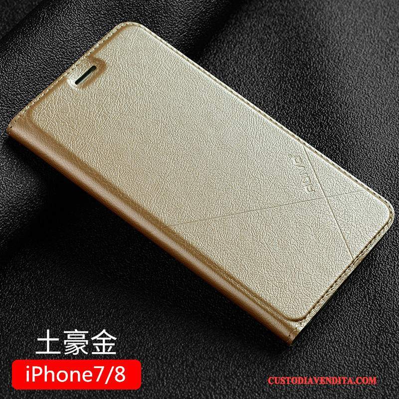 Custodia iPhone 7 Pelle Oro Tendenza, Cover iPhone 7 Protezione Anti-cadutatelefono