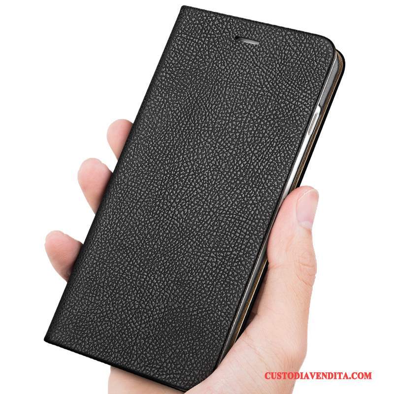 Custodia iPhone 7 Pelle Telefono Nero, Cover iPhone 7 Folio Nuovo