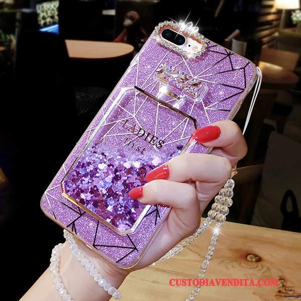 Custodia iPhone 7 Plus Creativo Di Personalità Tendenza, Cover iPhone 7 Plus Strass Telefono Porpora