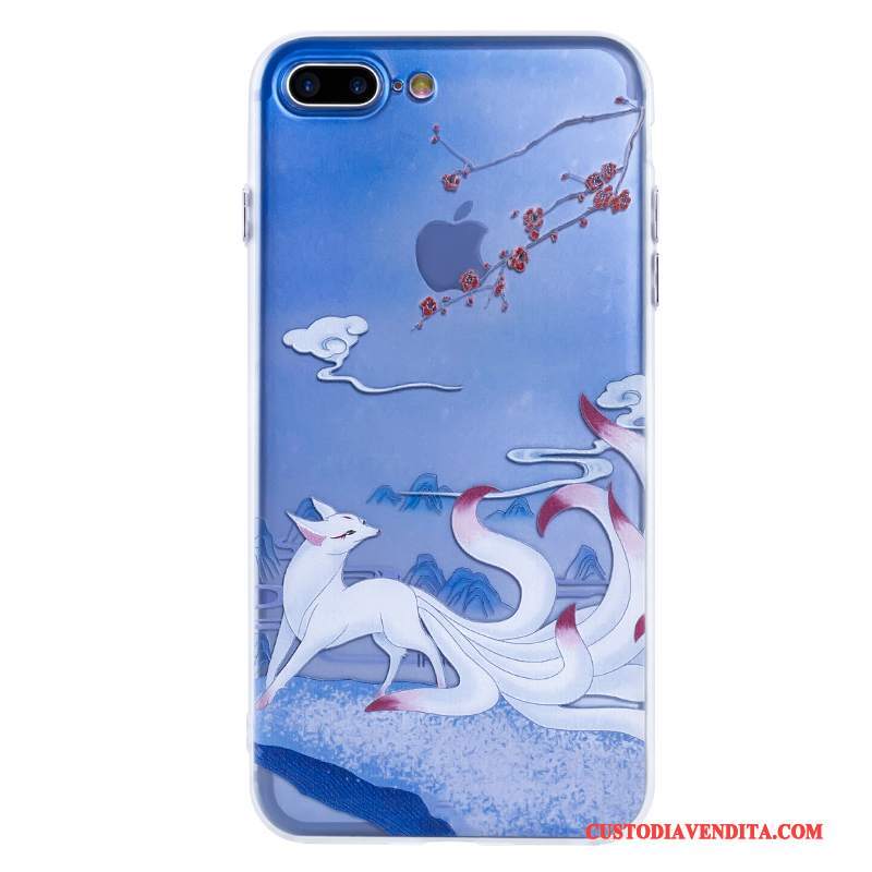 Custodia iPhone 7 Protezione Telefono Stile Cinese, Cover iPhone 7 Blu Arte