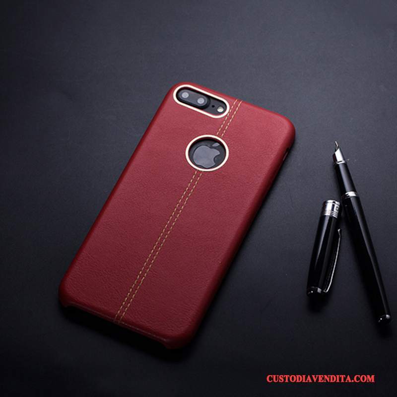 Custodia iPhone 7 Protezione Tutto Inclusotelefono, Cover iPhone 7 Pelle Rosso Anti-caduta