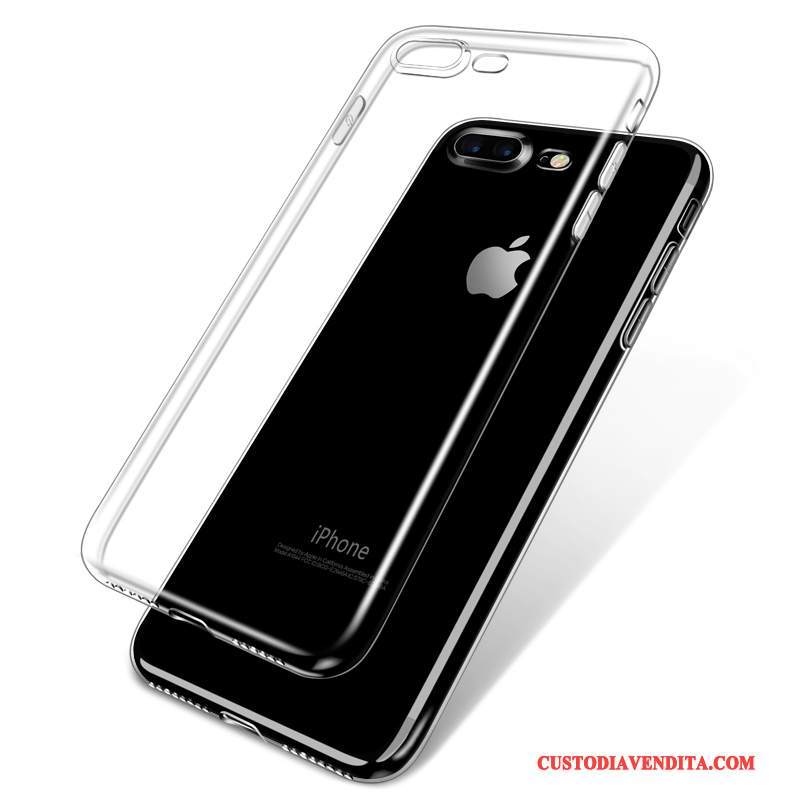 Custodia iPhone 7 Silicone Morbidotelefono, Cover iPhone 7 Protezione Trasparente Bianco