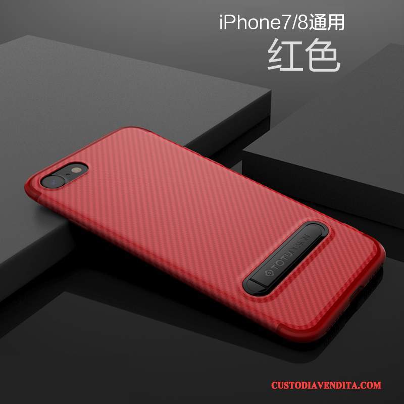 Custodia iPhone 7 Silicone Morbidotelefono, Cover iPhone 7 Sottile Rosso