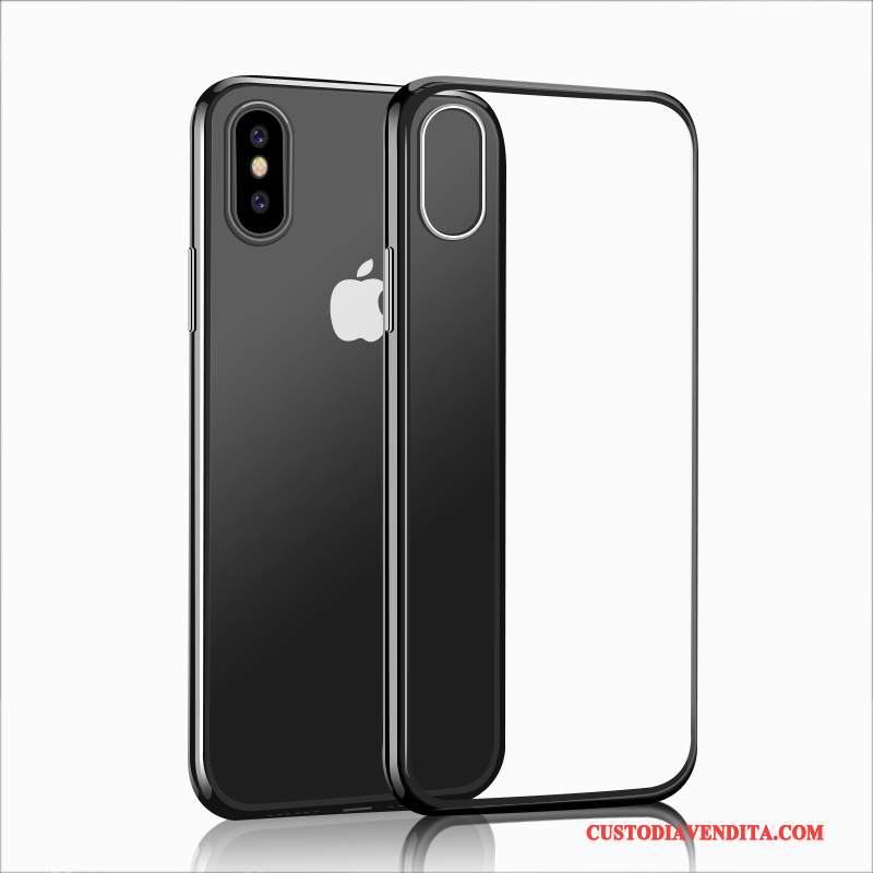 Custodia iPhone 7 Silicone Nero Trasparente, Cover iPhone 7 Telefono Anti-caduta