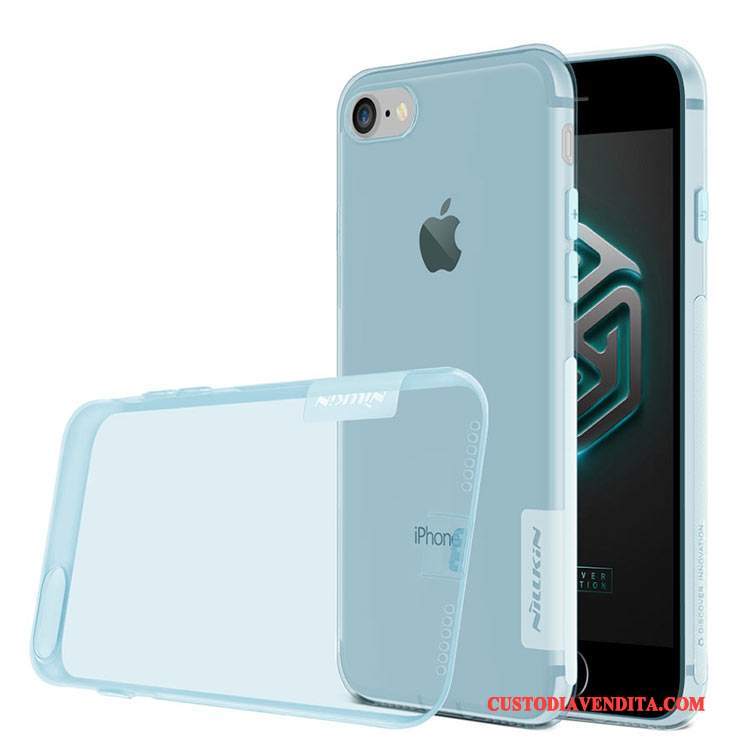 Custodia iPhone 8 Blu Chiaro Morbido, Cover iPhone 8 Telefono Anti-caduta