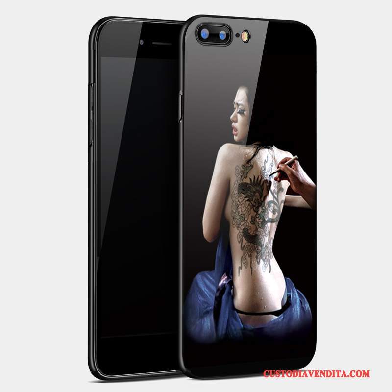 Custodia iPhone 8 Creativo Anti-caduta Nero, Cover iPhone 8 Silicone Tutto Incluso Marchio Di Tendenza