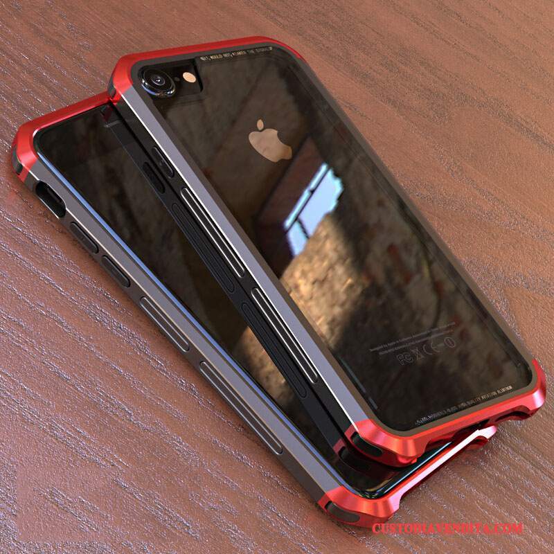 Custodia iPhone 8 Creativo Metallo Anti-caduta, Cover iPhone 8 Protezione Rossotelefono