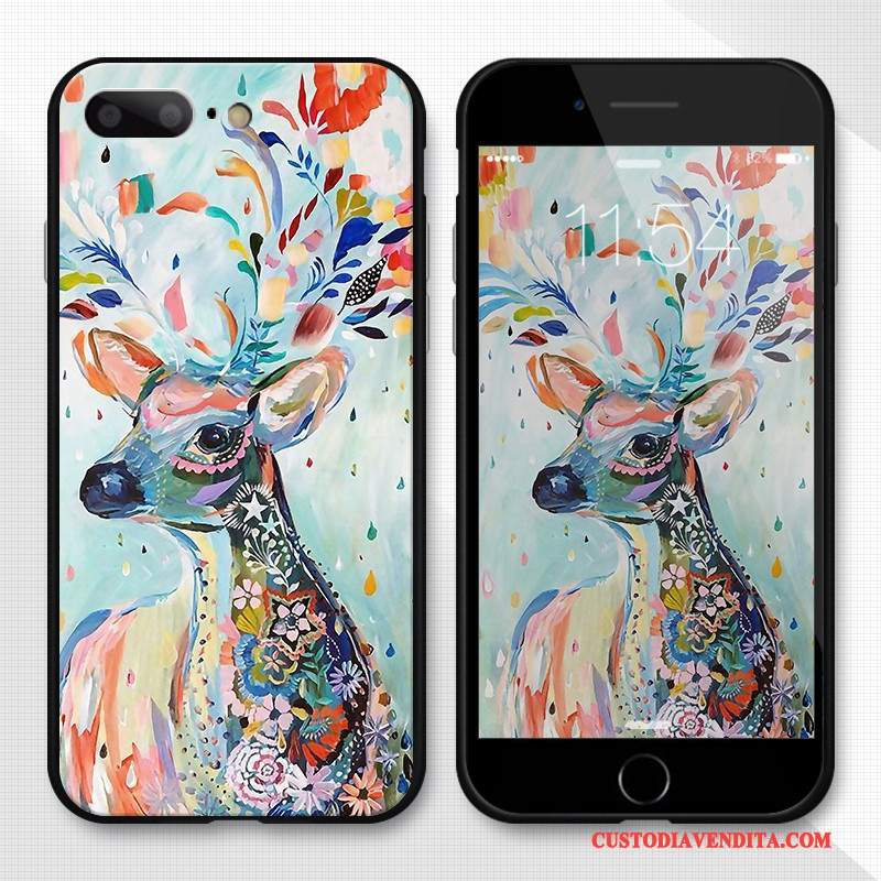 Custodia iPhone 8 Plus Colore Arte Morbido, Cover iPhone 8 Plus Goffratura 3d Tutto Incluso