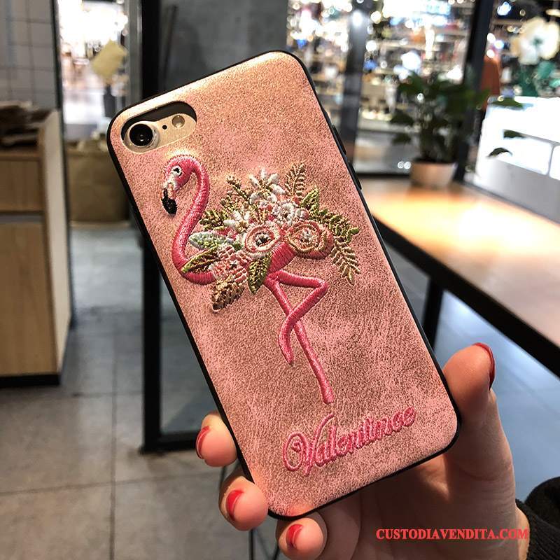 Custodia iPhone 8 Plus Creativo Ricamotelefono, Cover iPhone 8 Plus Rosa Nuovo