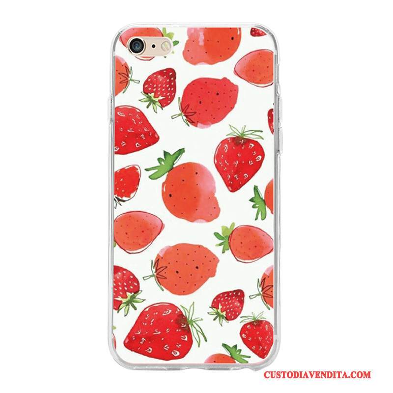 Custodia iPhone 8 Plus Fragola Net Red, Cover iPhone 8 Plus Originale Piccola