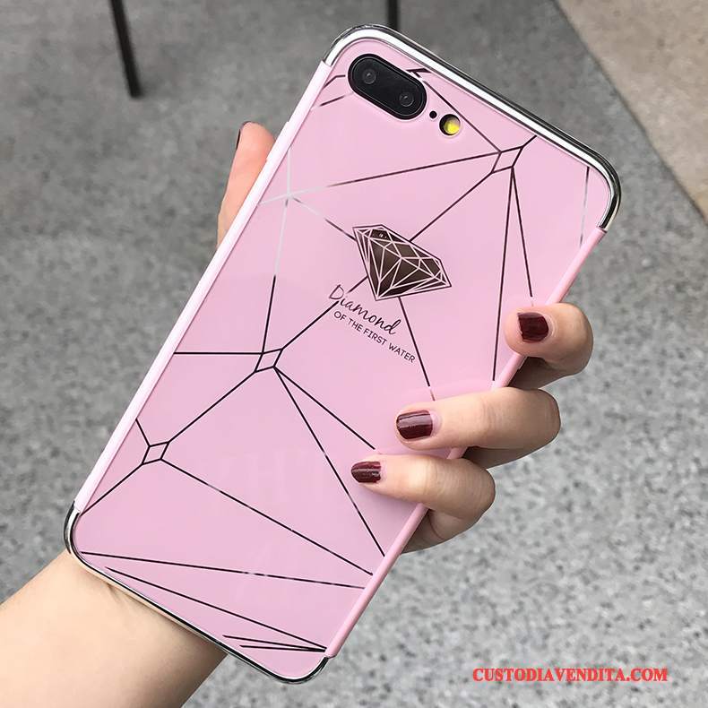 Custodia iPhone 8 Plus Protezione Rosa Marchio Di Tendenza, Cover iPhone 8 Plus Telefono Anti-caduta