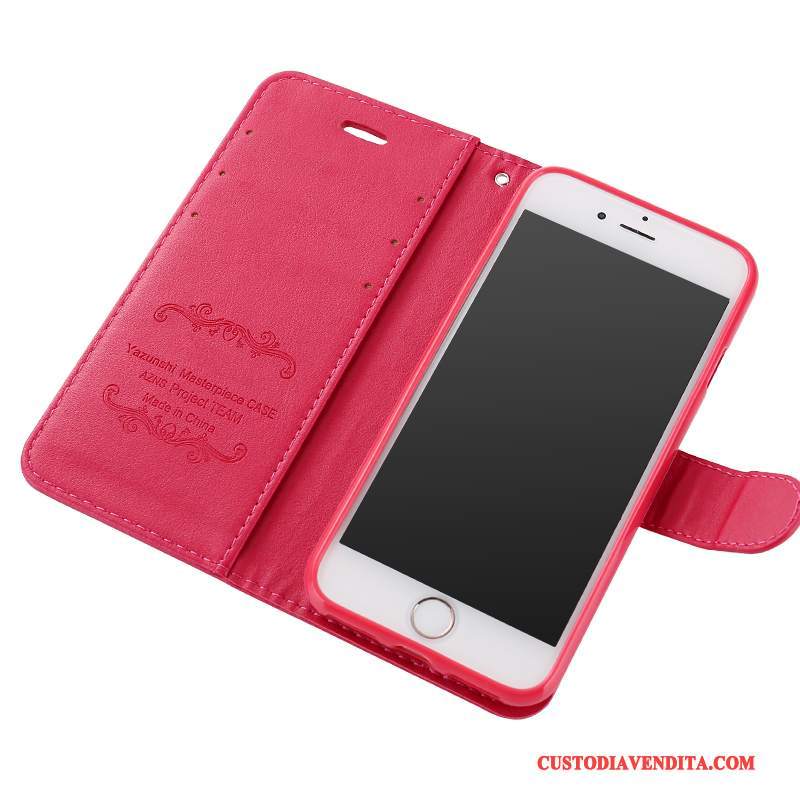 Custodia iPhone 8 Plus Protezione Telefono Morbido, Cover iPhone 8 Plus Pelle Rosso Anti-caduta