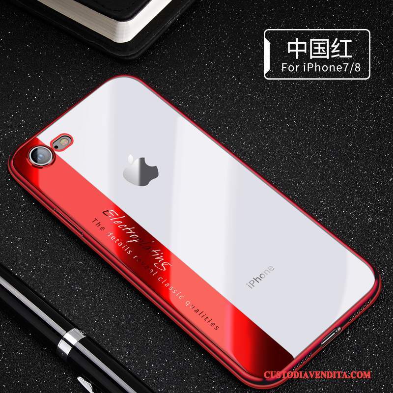 Custodia iPhone 8 Silicone Tendenza Rosso, Cover iPhone 8 Morbidotelefono