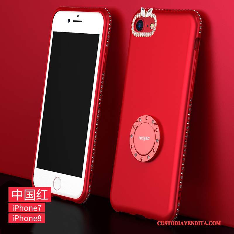 Custodia iPhone 8 Strass Tutto Incluso Rosso, Cover iPhone 8 Silicone Telefono Anti-caduta