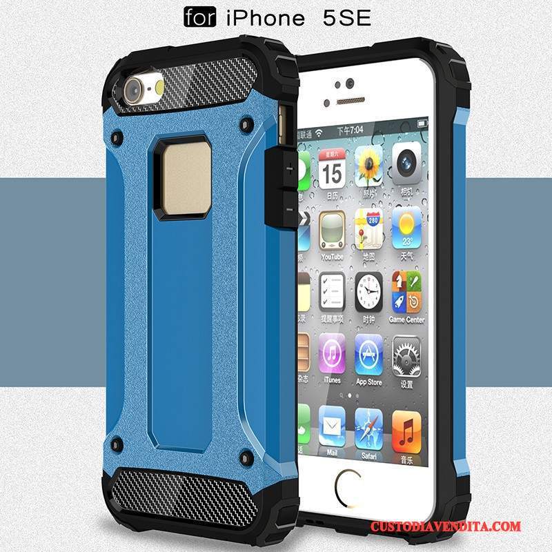 Custodia iPhone Se Silicone Telefono Anti-caduta, Cover iPhone Se Tutto Incluso Nero