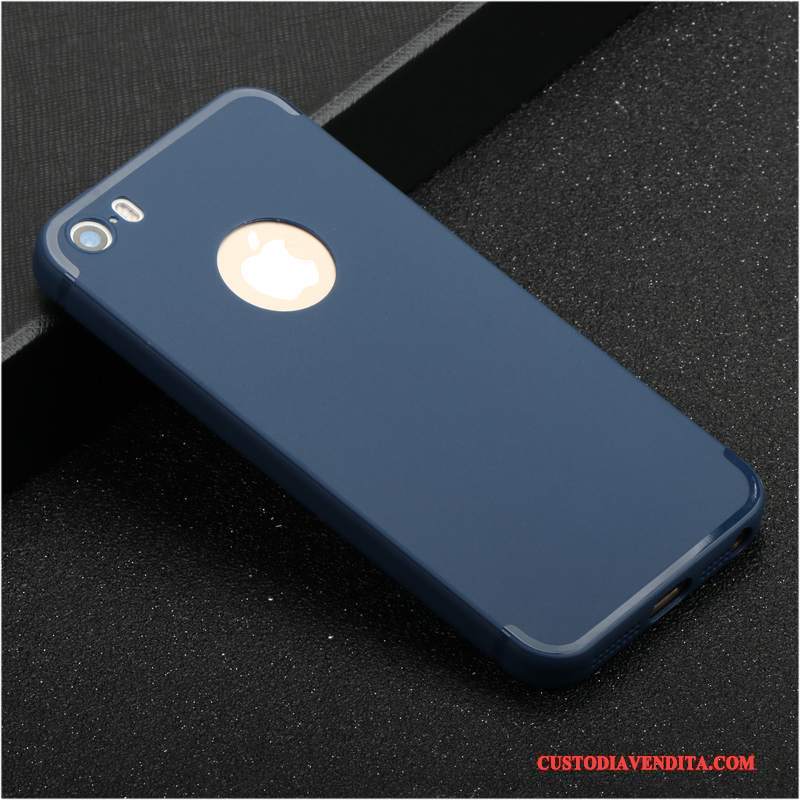 Custodia iPhone Se Silicone Telefono Blu, Cover iPhone Se Protezione Anti-caduta Morbido