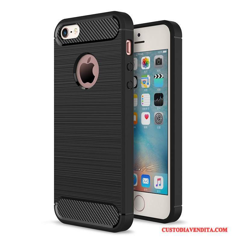 Custodia iPhone Se Silicone Telefono Macchiati, Cover iPhone Se Protezione Morbido Nero