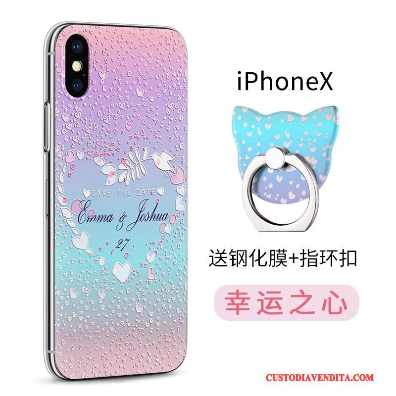 Custodia iPhone X Colore Trasparente Nuovo, Cover iPhone X Silicone Anti-cadutatelefono